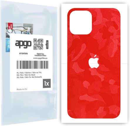 Folia naklejka skórka strukturalna na TYŁ do Apple iPhone 12 Pro -  Moro | Camo Czerwony - apgo SKINS
