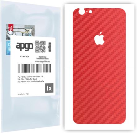 Folia naklejka skórka strukturalna na TYŁ do Apple iPhone 6 -  Carbon Czerwony - apgo SKINS