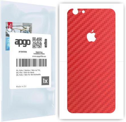 Folia naklejka skórka strukturalna na TYŁ do Apple iPhone 6s -  Carbon Czerwony - apgo SKINS