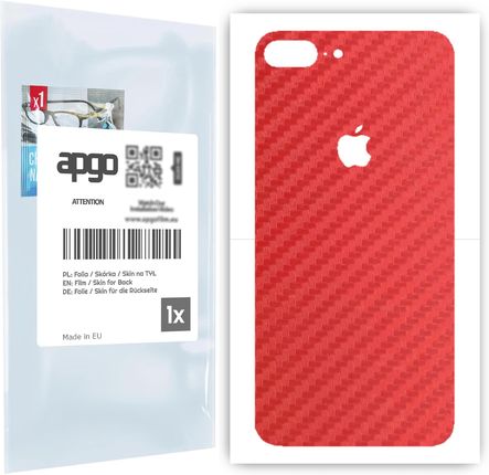 Folia naklejka skórka strukturalna na TYŁ do Apple iPhone 7 Plus -  Carbon Czerwony - apgo SKINS