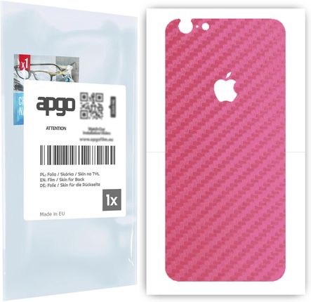 Folia naklejka skórka strukturalna na TYŁ do Apple iPhone 6 -  Carbon Różowy - apgo SKINS