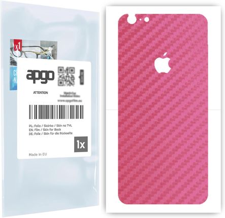 Folia naklejka skórka strukturalna na TYŁ do Apple iPhone 6s Plus -  Carbon Różowy - apgo SKINS