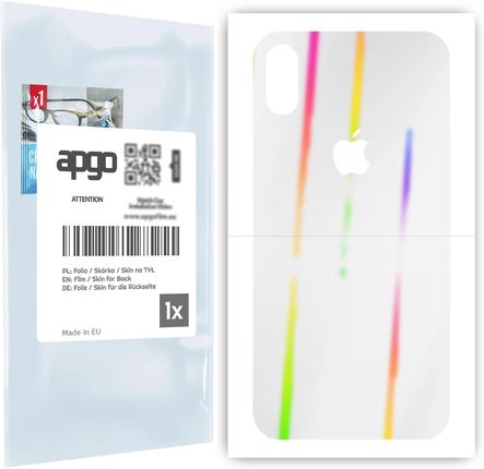 Folia hydrożelowa naklejka efekt tęczy AURORA na TYŁ do Apple iPhone X - apgo hydrogel Rainbow Ray