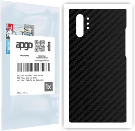 Folia naklejka skórka strukturalna na TYŁ do Samsung Galaxy Note 10+ -  Carbon Czarny - apgo SKINS