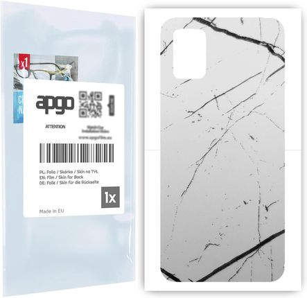 Folia naklejka skórka strukturalna na TYŁ do Samsung Galaxy A51 -  Marmur Biały - apgo SKINS