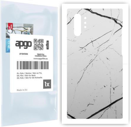 Folia naklejka skórka strukturalna na TYŁ do Samsung Galaxy Note 10+ -  Marmur Biały - apgo SKINS