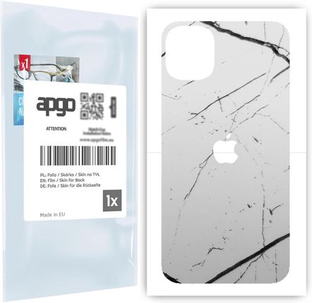 Folia naklejka skórka strukturalna na TYŁ do Apple iPhone 11 -  Marmur Biały - apgo SKINS
