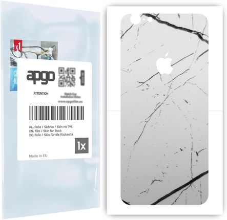 Folia naklejka skórka strukturalna na TYŁ do Apple iPhone 6 Plus -  Marmur Biały - apgo SKINS