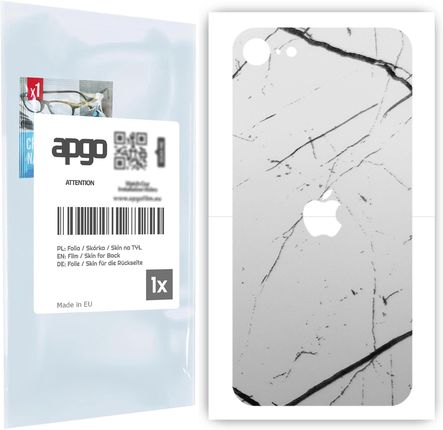 Folia naklejka skórka strukturalna na TYŁ do Apple iPhone SE (2020) -  Marmur Biały - apgo SKINS