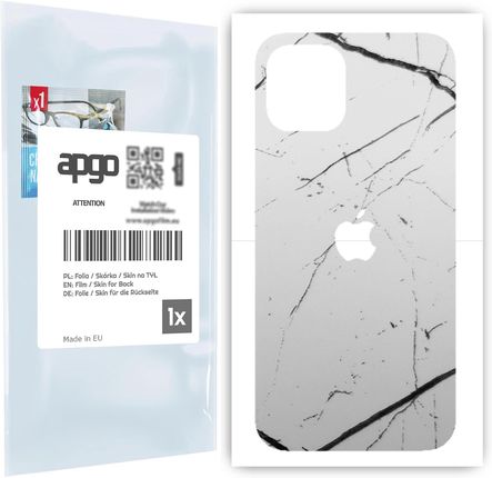 Folia naklejka skórka strukturalna na TYŁ do Apple iPhone 12 -  Marmur Biały - apgo SKINS