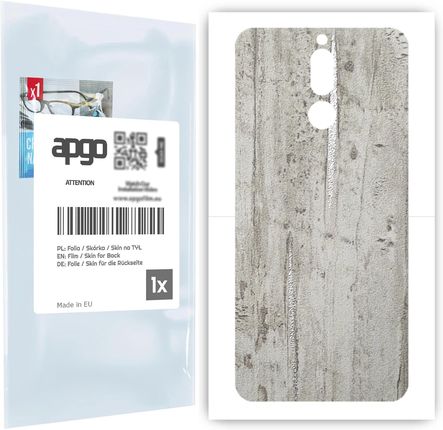 Folia naklejka skórka strukturalna na TYŁ do Huawei Mate 10 Lite -  Beton Srebrne Paski - apgo SKINS