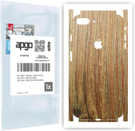 Folia naklejka skórka strukturalna na TYŁ+BOKI do Apple iPhone 8 Plus -  Drewno Sosna Antyczna - apgo SKINS