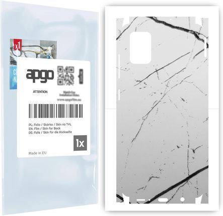 Folia naklejka skórka strukturalna na TYŁ+BOKI do Samsung Galaxy A51 -  Marmur Biały - apgo SKINS