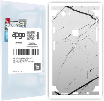 Folia naklejka skórka strukturalna na TYŁ+BOKI do Apple iPhone 6s -  Marmur Biały - apgo SKINS