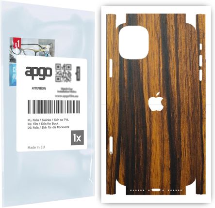Folia naklejka skórka strukturalna na TYŁ+BOKI do Apple iPhone 11 -  Drewno Tygrysie - apgo SKINS