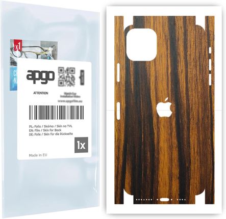 Folia naklejka skórka strukturalna na TYŁ+BOKI do Apple iPhone 11 Pro Max -  Drewno Tygrysie - apgo SKINS