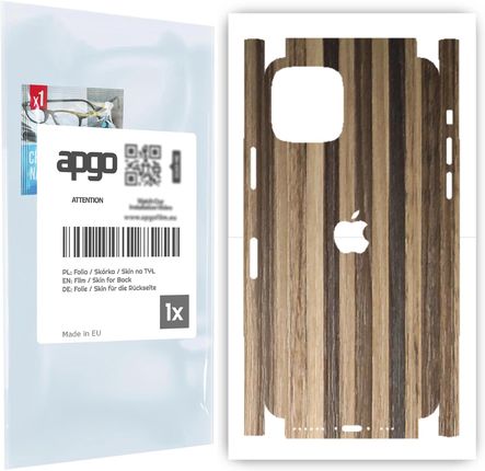 Folia naklejka skórka strukturalna na TYŁ+BOKI do Apple iPhone 11 Pro -  Drewno Paski Mix - apgo SKINS