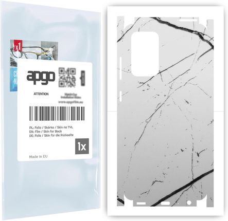 Folia naklejka skórka strukturalna na TYŁ+BOKI do Samsung Galaxy A52s 5G -  Marmur Biały - apgo SKINS
