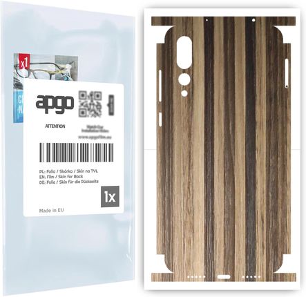 Folia naklejka skórka strukturalna na TYŁ+BOKI do Huawei P20 Pro -  Drewno Paski Mix - apgo SKINS