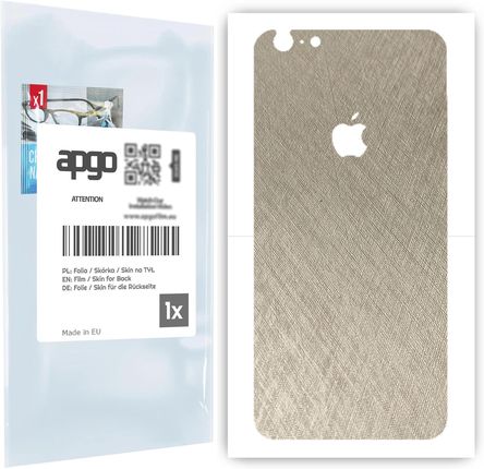 Folia naklejka skórka strukturalna na TYŁ do Apple iPhone 6s Plus -  Tytan Srebrny - apgo SKINS