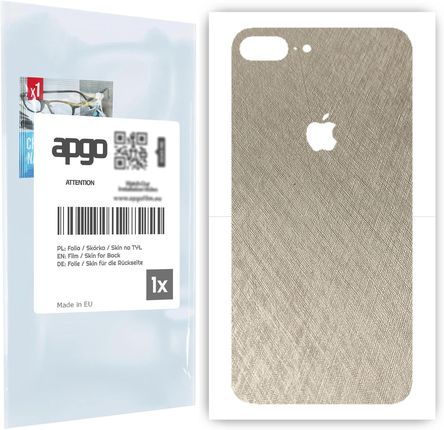 Folia naklejka skórka strukturalna na TYŁ do Apple iPhone 7 Plus -  Tytan Srebrny - apgo SKINS