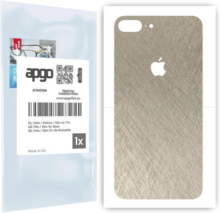Folia naklejka skórka strukturalna na TYŁ do Apple iPhone 8 Plus -  Tytan Srebrny - apgo SKINS