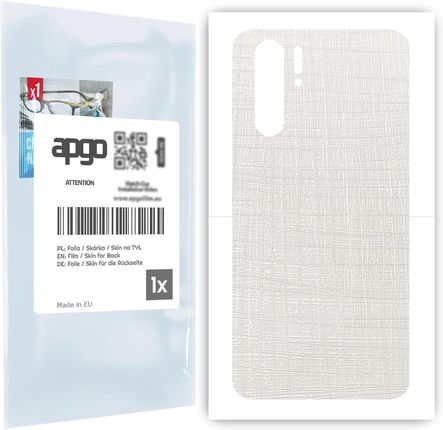 Folia naklejka skórka strukturalna na TYŁ do Huawei P30 Pro New Edition -  Tkanina Biała - apgo SKINS