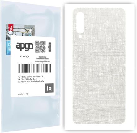 Folia naklejka skórka strukturalna na TYŁ do Samsung Galaxy A50 -  Tkanina Biała - apgo SKINS