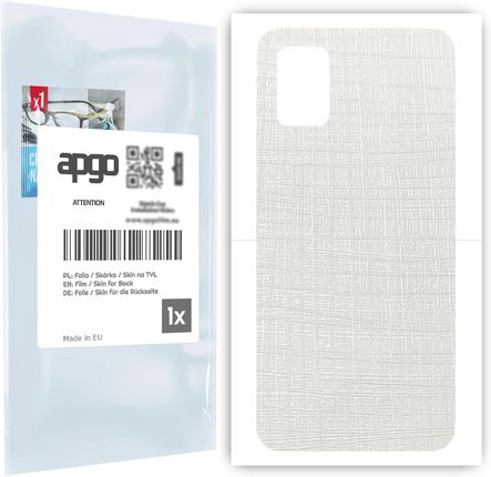 Folia naklejka skórka strukturalna na TYŁ do Samsung Galaxy A51 -  Tkanina Biała - apgo SKINS