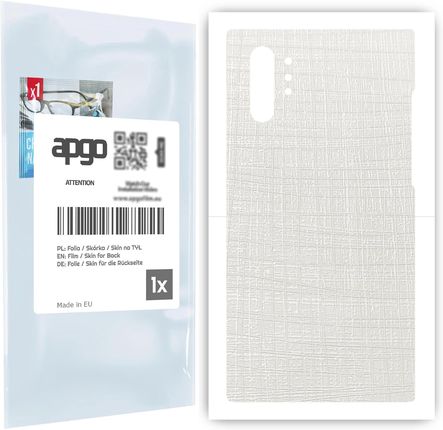 Folia naklejka skórka strukturalna na TYŁ do Samsung Galaxy Note 10+ -  Tkanina Biała - apgo SKINS