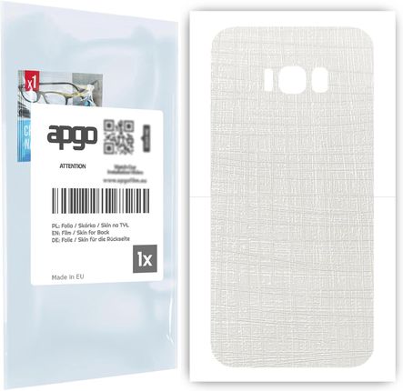 Folia naklejka skórka strukturalna na TYŁ do Samsung Galaxy S8+ -  Tkanina Biała - apgo SKINS
