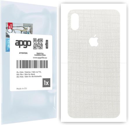 Folia naklejka skórka strukturalna na TYŁ do Apple iPhone XS Max -  Tkanina Biała - apgo SKINS