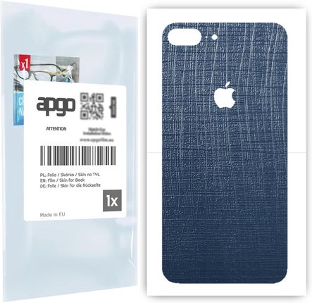 Folia naklejka skórka strukturalna na TYŁ do Apple iPhone 8 Plus -  Tkanina Granatowa - apgo SKINS
