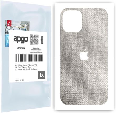 Folia naklejka skórka strukturalna na TYŁ do Apple iPhone 12 mini -  Tkanina Denim Szary - apgo SKINS