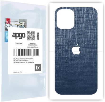 Folia naklejka skórka strukturalna na TYŁ do Apple iPhone 12 mini -  Tkanina Granatowa - apgo SKINS
