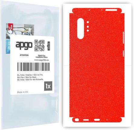 Folia naklejka skórka strukturalna na TYŁ+BOKI do Samsung Galaxy Note 10+ -  Czerwony Pastel Matowy Chropowaty Baranek - apgo SKINS