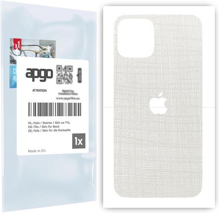 Folia naklejka skórka strukturalna na TYŁ do Apple iPhone 11 Pro -  Tkanina Biała - apgo SKINS