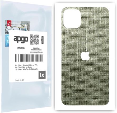 Folia naklejka skórka strukturalna na TYŁ do Apple iPhone 11 Pro Max -  Tkanina Lniana - apgo SKINS