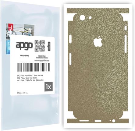 Folia naklejka skórka strukturalna na TYŁ+BOKI do Apple iPhone 6s -  Skóra Beżowa - apgo SKINS