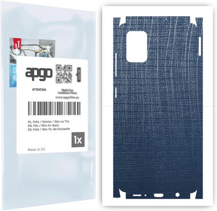 Folia naklejka skórka strukturalna na TYŁ+BOKI do Samsung Galaxy A51 -  Tkanina Granatowa - apgo SKINS