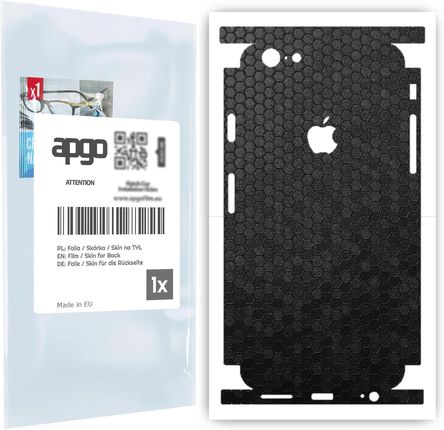 Folia naklejka skórka strukturalna na TYŁ+BOKI do Apple iPhone 6s -  Plaster Miodu Czarny - apgo SKINS
