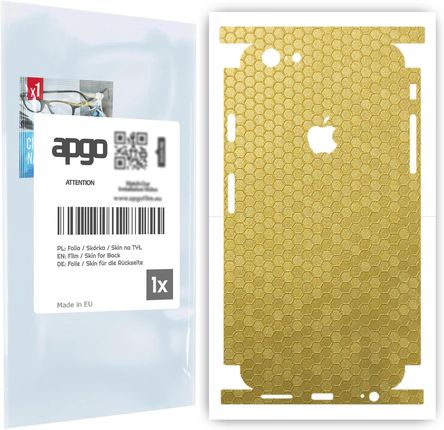 Folia naklejka skórka strukturalna na TYŁ+BOKI do Apple iPhone 6s -  Plaster Miodu Złoty - apgo SKINS