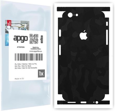 Folia naklejka skórka strukturalna na TYŁ+BOKI do Apple iPhone 6s -  Moro | Camo Czarny - apgo SKINS