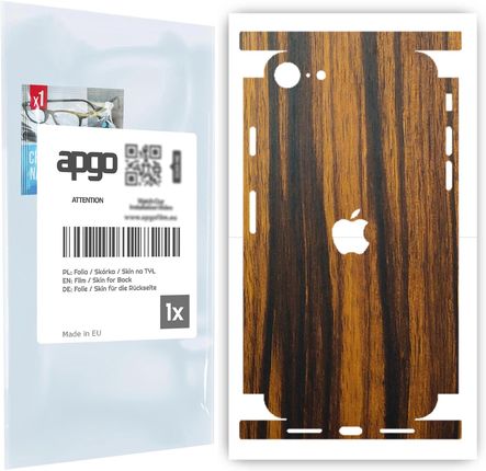 Folia naklejka skórka strukturalna na TYŁ+BOKI do Apple iPhone SE (2020) -  Drewno Tygrysie - apgo SKINS