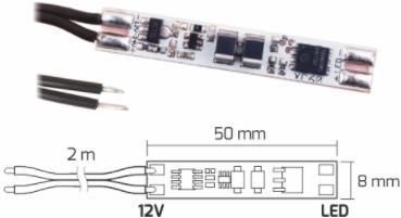 DESIGN LIGHT Wyłącznik płytka do profili LED z przewodem 2m