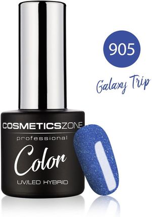 Cosmetics Zone Lakier hybrydowy brokatowy niebieski flash effect 7ml – Galaxy Trip 905