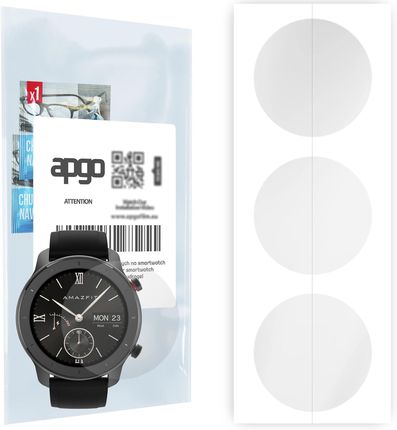 3x Folia hydrożelowa do Amazfit GTR (42mm) - apgo Smartwatch Hydrogel Protection Ochrona na ekran smartwatcha