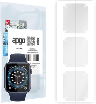 3x Folia hydrożelowa do Apple Watch 6 (44 mm) - apgo Smartwatch Hydrogel Protection Ochrona na ekran smartwatcha