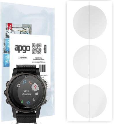3x Folia hydrożelowa do Garmin Fenix 5s - apgo Smartwatch Hydrogel Protection Ochrona na ekran smartwatcha