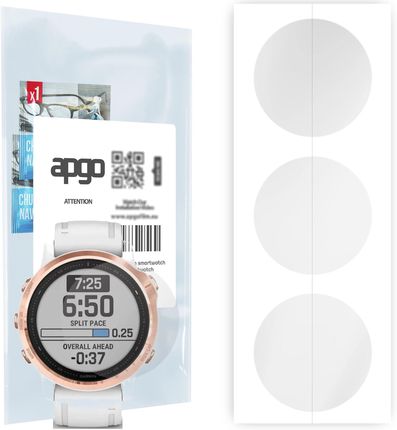3x Folia hydrożelowa do Garmin Fenix 6S Pro - apgo Smartwatch Hydrogel Protection Ochrona na ekran smartwatcha